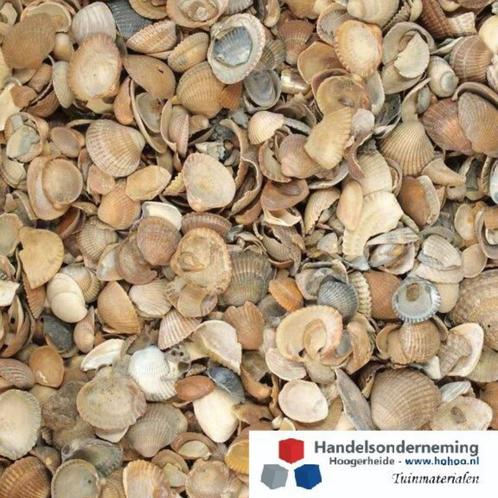 Noordzee schelpen beige bruin schelpenpad decoratie tuin pad, Tuin en Terras, Grind, Keien en Split, Nieuw, Overige typen, Beige