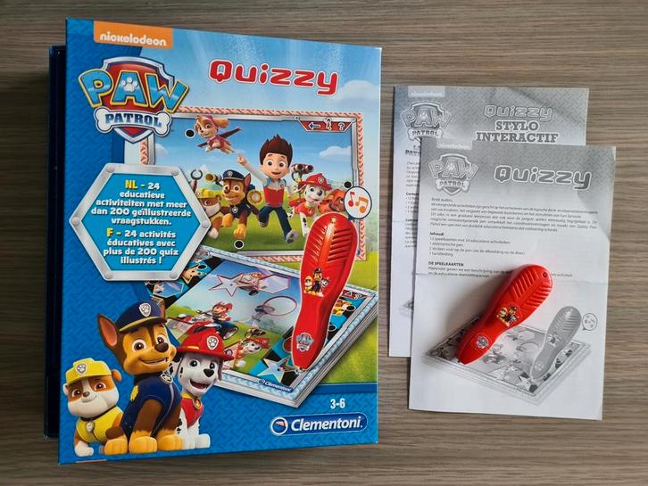 Paw Patrol Quizzy - Nickelodeon - met interactieve pen, Hobby en Vrije tijd, Gezelschapsspellen | Kaartspellen, Gebruikt, Een of twee spelers