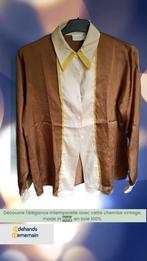Vintage overhemd van 100% zijde, gemaakt in Italië, Ophalen of Verzenden, Zo goed als nieuw, Maat 42/44 (L), Overige kleuren