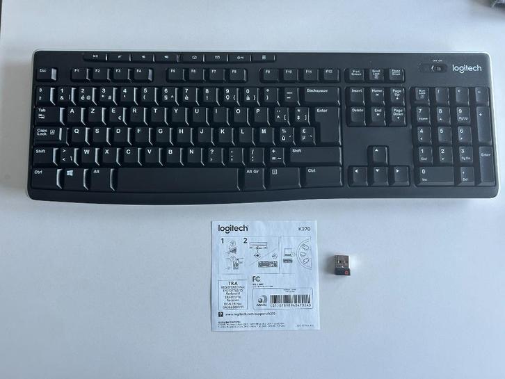 Draadloos Azerty toetsenbord Logitech K270, Computers en Software, Toetsenborden, Nieuw, Azerty, Draadloos, Multimediatoetsen