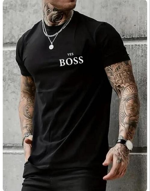 T-shirt de rue imprimé « Yes Boss » hommes M Yes Boss, Vêtements | Hommes, T-shirts, Neuf, Taille 48/50 (M), Noir, Enlèvement ou Envoi
