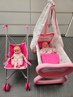 Smoby baby nurse wiegje + buggy + 2 poppen, Kinderen en Baby's, Ophalen, Gebruikt