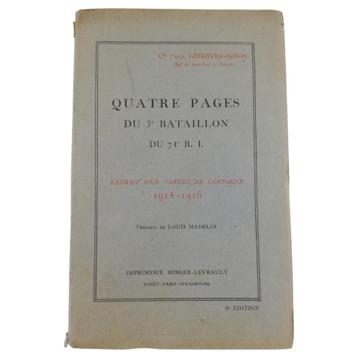 Quatre Pages du 3e Bataillon du 74e R.I.  beschikbaar voor biedingen