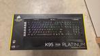 Corsair K95 RGB Platinum Cherry MX Speed AZERTY (be), Azerty, Enlèvement, Utilisé, Filaire