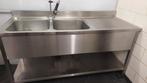 Dubbele wastafel horeca 180 x 70 cm, Ophalen, Gebruikt