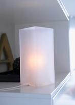 Tafel- of bedlampje van wit matglas, Minder dan 50 cm, Nieuw, Glas, Ophalen of Verzenden