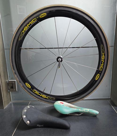 Mavic Cosmic wiel zadel San Marco Regal Zoncolan Bianchi, Fietsen en Brommers, Fietsonderdelen, Gebruikt, Racefiets, Wiel, Ophalen of Verzenden