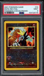 Entei Reverse Holo [Movie Promo] PSA 9 #34 Black Star Promo, Hobby en Vrije tijd, Verzamelkaartspellen | Pokémon, Ophalen of Verzenden