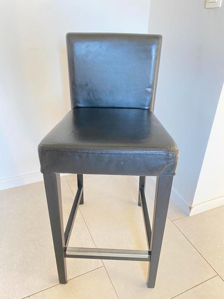 Lot 6 chaises de bar en cuir IKEA, Huis en Inrichting, Barkrukken, Zo goed als nieuw, Leer, Ophalen