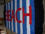 Strandlaken "Beach" kan je opplooien tot tas, 1m45 x 0.80 cm, Huis en Inrichting, Badkamer | Badtextiel en Accessoires, Blauw