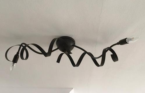 Plafondlamp met krullen, 2-lichts, Maison & Meubles, Lampes | Plafonniers, Comme neuf, Métal, Enlèvement ou Envoi