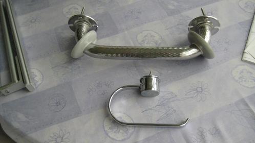Badkameraccessoires, Doe-het-zelf en Bouw, Sanitair, Gebruikt, Wastafel, Chroom, Glas, Inox, Ophalen