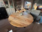 Ronde mango houten tafel diameter 130 cm, Huis en Inrichting, Tafels | Eettafels, Ophalen, Rond, Zo goed als nieuw, Modern