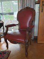belle chaise ancienne en cuir vintage en parfait état, Enlèvement ou Envoi