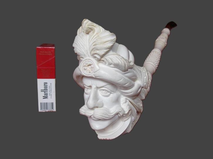 eyecatcher: lange pijp meerschuimpijp., Antiek en Kunst, Curiosa en Brocante, Ophalen