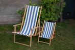 strandstoelen: 1 grote 1kleine vintage, Tuin en Terras, Ophalen, Gebruikt, Hout