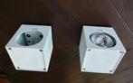 led of halogeen spot armatuur wand muur kubus wit, Metaal of Aluminium, Ophalen of Verzenden, Zo goed als nieuw, Led
