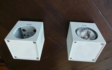 led of halogeen spot armatuur wand muur kubus wit beschikbaar voor biedingen