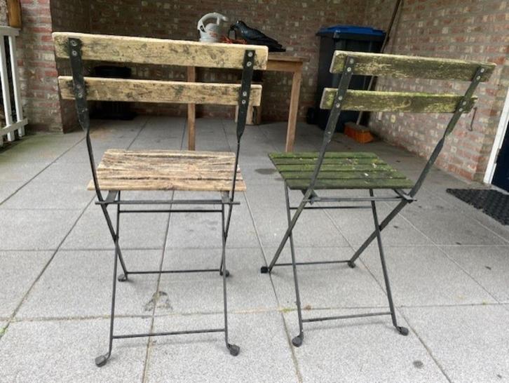 TE KOOP: 2-delig bistrosetje, Tuin en Terras, Tuinsets en Loungesets, Gebruikt, Tuinset, Overige materialen, 2 zitplaatsen, Stoel