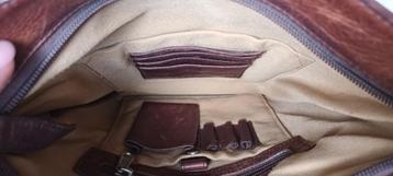    Bruine lederen crossbody tas van merk Saccoo beschikbaar voor biedingen
