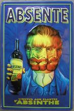 Reclamebord van Absente met van Gogh in reliëf-20x30cm, Nieuw, Reclamebord, Verzenden