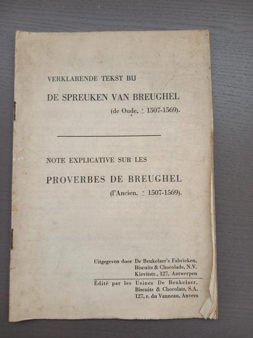Boekje (De Beukelaer): Spreuken van Breughel, Verzamelen, Merken en Reclamevoorwerpen, Gebruikt, Overige typen, Ophalen of Verzenden