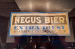 Ancienne tôle publicitaire bière Negus bier 1935, Collections, Utilisé