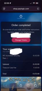 4 tickets zaterdag we1 Tomorrowland 2026, Tickets & Billets