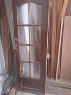 deur in massief hout met geslepen facet glas, Ophalen, Gebruikt, Minder dan 80 cm, Binnendeur