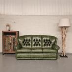 Haeck 3-Zits Timeless Chesterfield Bank – Antiek Groen, Leer, Antiek en Kunst, Ophalen