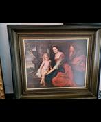 Heilige Familie met papegaai,43 op 50 cm,portret, Antiek en Kunst, Ophalen of Verzenden