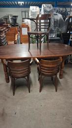 Stamtafel cafe horeca mancave + stoelen 220x110 ovaal hout, Huis en Inrichting, Tafels | Eettafels, 100 tot 150 cm, 200 cm of meer