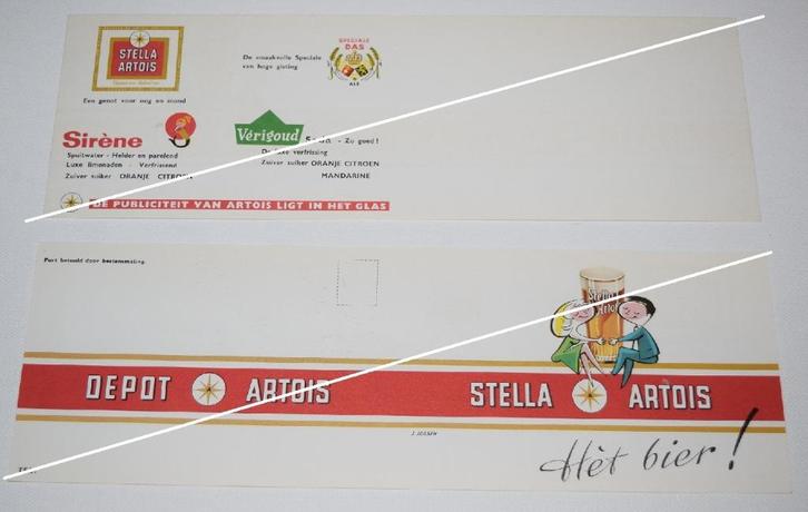 Stella Artois / Het bier ! Sirène - Vérigoud - Das Ale 30X10, Verzamelen, Biermerken, Zo goed als nieuw, Overige typen, Stella Artois