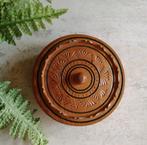 vintage houten kistje rond, handgemaakt, diameter 17 cm, Ophalen of Verzenden