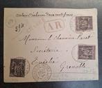 1894 magnifique enveloppe timbre Français et cachets de cire, Postzegels en Munten, Brieven en Enveloppen | Buitenland, Ophalen of Verzenden