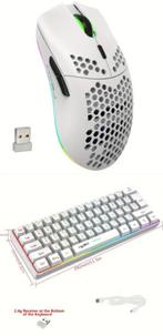 HXSJ draadloze gaming toetsenbord L500 (61 toets) + muis T66, Ergonomisch, Nieuw, Ophalen of Verzenden, Draadloos
