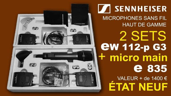 SET MICROS SANS FIL SENNHEISER - ETAT NEUF, Audio, Tv en Foto, Fotografie | Professionele apparatuur, Nieuw, Ophalen of Verzenden