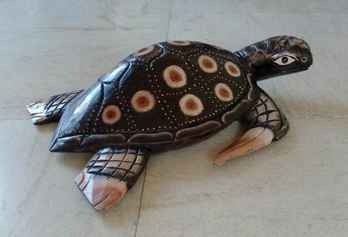 Schildpad beeld in Polynesische kastanje (Cook Islands), Antiquités & Art, Art | Sculptures & Bois, Envoi