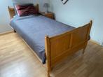 Bretons eenpersoonsbed + nachtkastje, 90 cm, Gebruikt, Eenpersoons, Bruin