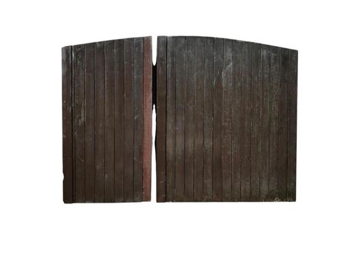 Grote houten poort met ijzeren frame, Tuin en Terras, Tuinpoorten, Gebruikt, Draaipoort, Hout, 200 cm of meer, 200 cm of meer