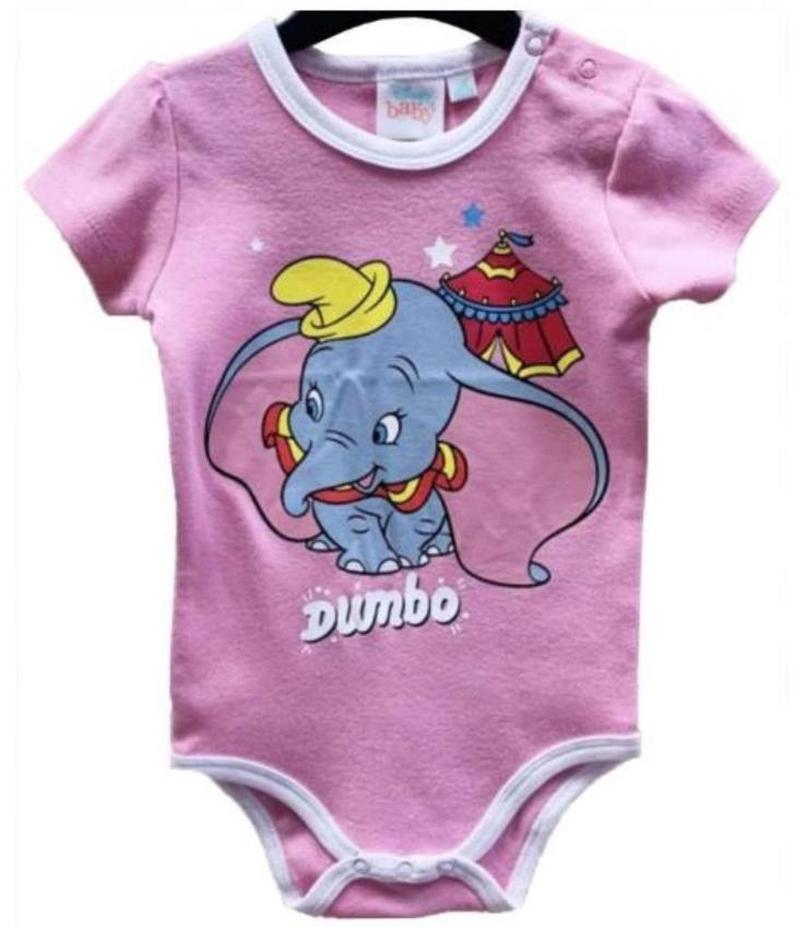 Dombo Rompertje Roze Korte Mouw Disney - Maat 62/68-74/80-86, Enfants & Bébés, Vêtements de bébé | Taille 68, Neuf, Fille, Vêtements de nuit ou Sous-vêtements