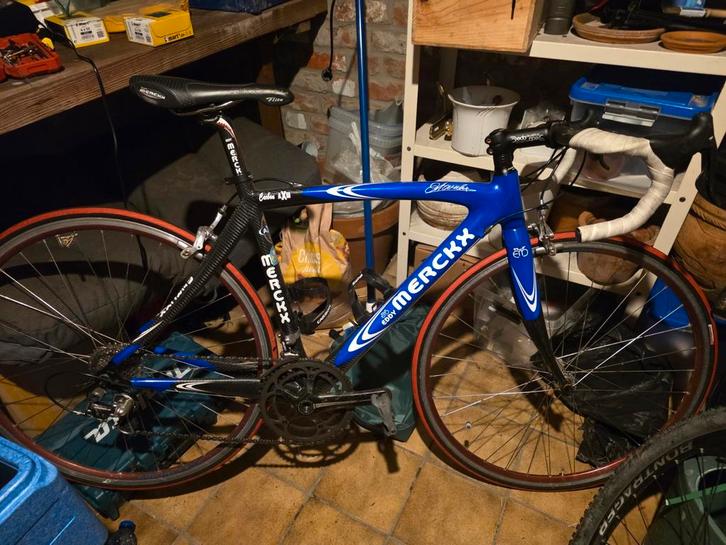 Zo goed als nieuwe Eddy Merckx full carbon, Fietsen en Brommers, Fietsen | Racefietsen, Carbon, Ophalen of Verzenden