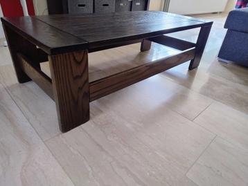 Stevige (vol houten) salontafel, 127x56cm beschikbaar voor biedingen