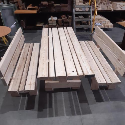 Tuinset Hout Robuust gerecycled hout, Tuin en Terras, Tuinsets en Loungesets, Nieuw, Tuinset, Hout, 6 zitplaatsen, Bank, Eettafel