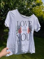 T-shirt blanc « J'aime ce que tu fais », Manches courtes, Taille 36 (S), Porté, Enlèvement ou Envoi