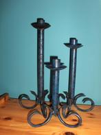 3 chandeliers en métal bleu et noir, Comme neuf, Noir, Enlèvement