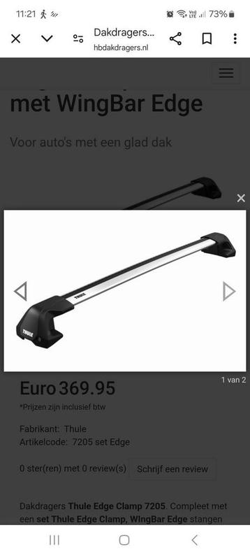 Thule edge clamp 7205 met Wingbar edge, Enlèvement, Neuf