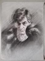 Leuke tekening van Jan Hoet met bokshandschoenen, Antiek en Kunst, Ophalen of Verzenden