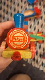 vintage Heros wooden train set houten trein, Kinderen en Baby's, Ophalen of Verzenden, Gebruikt
