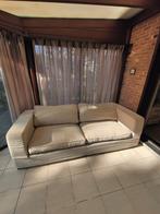Zitbank in stof, beige, 3 zits, afm 230 x 90, zit he, Ophalen, Gebruikt, Driepersoons, Rechte bank